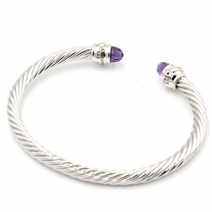 David Yurman Silver Bracelet with Purple Accents